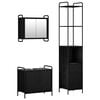 vidaXL F&uuml;rdőszobai Szekr&eacute;ny Szett 3 db Fekete T&ouml;lgy 40 x 36 x 200,5 cm