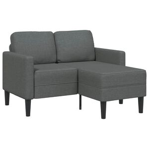vidaXL k&eacute;tszem&eacute;lyes, L alak&uacute; kanap&eacute; heverővel, s&ouml;t&eacute;tsz&uuml;rke, sz&ouml;vetből k&eacute;sz&uuml;lt, 125 cm