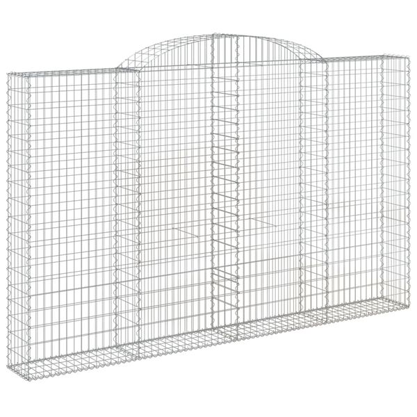 vidaXL 8 db íves horganyzott vas gabion kosár 300x30x180/200 cm