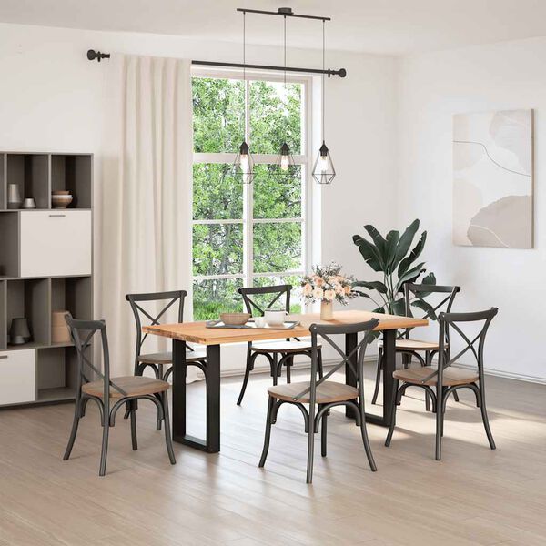 vidaXL 2 db U alak&uacute; &eacute;tkezőasztal l&aacute;b fekete ac&eacute;lb&oacute;l 50 x (72-73) cm