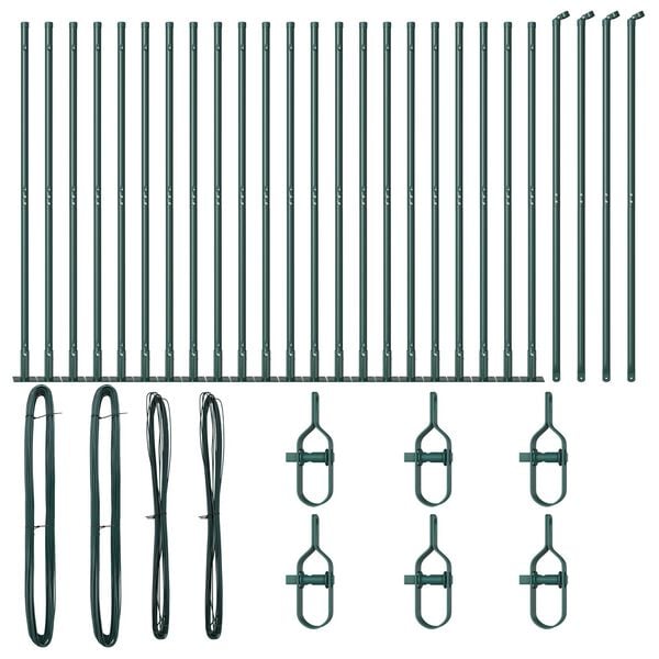 vidaXL Kerítésoszlop Egyéb 26 pcs Szürke 3,2 x 3,2 x 78,5 cm Acél