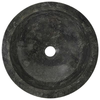 vidaXL fekete márvány mosdókagyló 40 x 12 cm