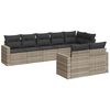 vidaXL 8 r&eacute;szes vil&aacute;gossz&uuml;rke polyrattan kerti &uuml;lőgarnit&uacute;ra p&aacute;rn&aacute;val