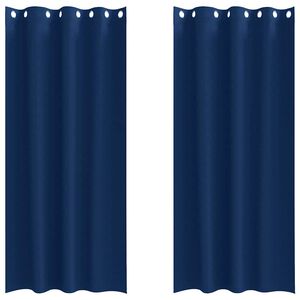 vidaXL Fekete F&uuml;gg&ouml;ny Gyűrűkkel 2 db S&ouml;t&eacute;t k&eacute;k 225 x 140 cm Poli&eacute;szter