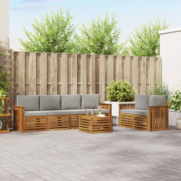 vidaXL &Uuml;lőgarnit&uacute;r&aacute;k 7 pcs Term&eacute;szetes &eacute;s Vil&aacute;gossz&uuml;rke T&ouml;m&ouml;r Ak&aacute;cfa