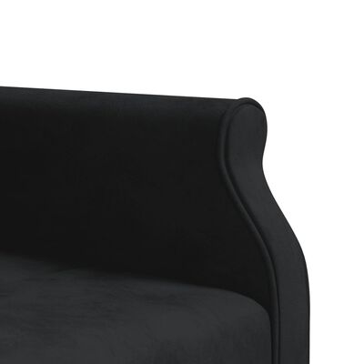 vidaXL fekete L-alakú bársony kanapéágy 271x140x70 cm