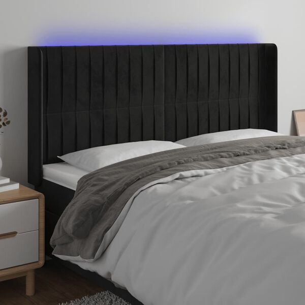 vidaXL fekete b&aacute;rsony LED-es fejt&aacute;mla 163x16x118/128 cm