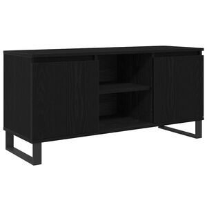 vidaXL TV szekr&eacute;ny Fekete t&ouml;lgy 104 x 35 x 50 cm Faanyag