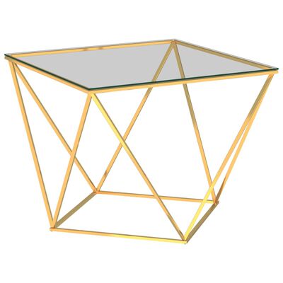 vidaXL aranyszínű rozsdamentes acél dohányzóasztal 80 x 80 x 45 cm