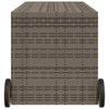 vidaXL szürke polyrattan kerti tárolóláda kerekekkel 283 L