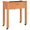 vidaXL barna t&ouml;m&ouml;r fenyőfa kerekes &uuml;ltetől&aacute;da b&eacute;l&eacute;ssel 71 x 37 x 80 cm