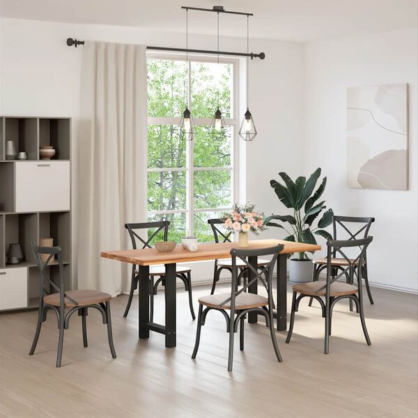 vidaXL 2 db fekete acél étkezőasztal láb 60 x (72-73) cm