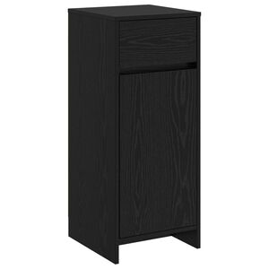 vidaXL F&uuml;rdőszoba Sz&eacute;k&eacute;ny Fekete T&ouml;lgy 35 x 36,5 x 85 cm Szerelt Fa