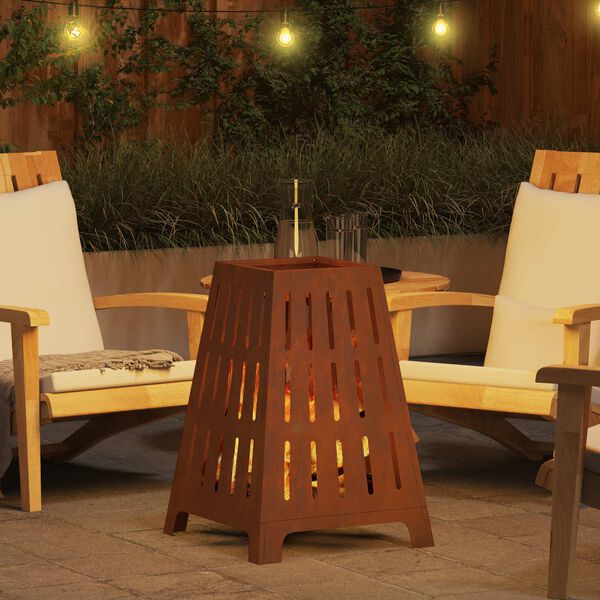 vidaXL Tűzrak&oacute; Barna 50 x 50 x 70 cm Időj&aacute;r&aacute;s&aacute;ll&oacute; ac&eacute;l