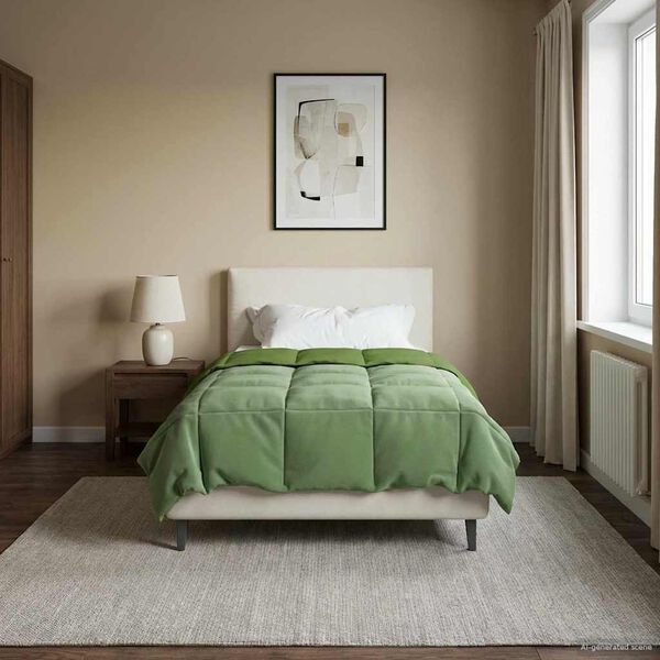 vidaXL Teljes &eacute;ves takar&oacute; S&ouml;v&eacute;nyes Z&ouml;ld 155 x 200 cm Mikrosz&aacute;l