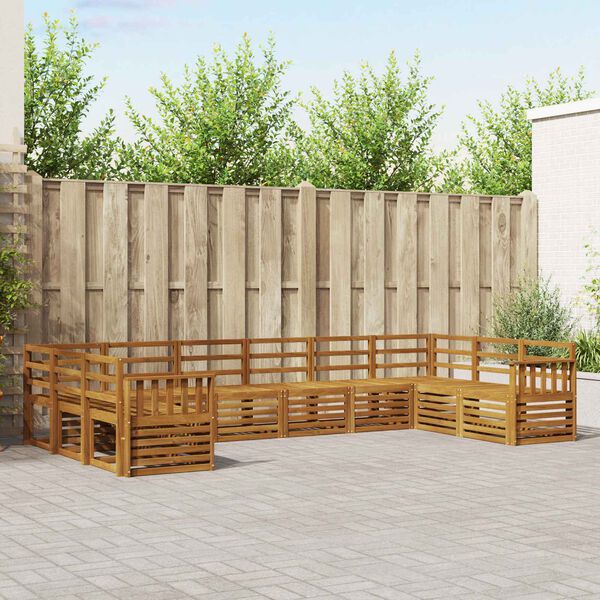 vidaXL &Uuml;lőgarnit&uacute;r&aacute;k 10 pcs Term&eacute;szetes T&ouml;m&ouml;r Ak&aacute;cfa