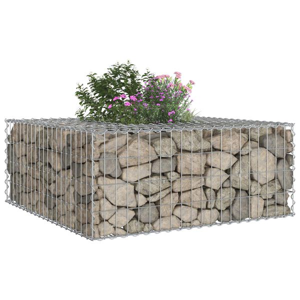 vidaXL Gabion emelt &aacute;gy Ez&uuml;st 100 x 100 x 40 cm Horganyzott ac&eacute;l