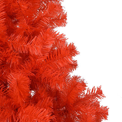 vidaXL piros PVC megvilágított műkarácsonyfa gömb szettel 180 cm