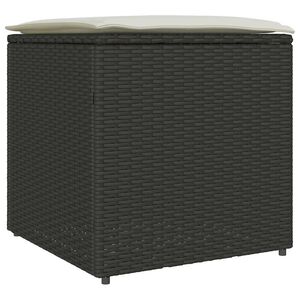 vidaXL P&aacute;rn&aacute;s doboz t&aacute;rol&oacute;val Fekete 50 x 50 x 50 cm polirattan