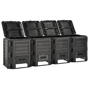 vidaXL fekete kerti komposzt&aacute;l&oacute; 1600 L