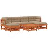 vidaXL Kerti lounge szett 7 pcs Viaszbarna T&ouml;m&ouml;r fenyő