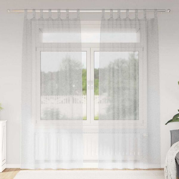 vidaXL Voile Függöny 2 pcs Világosszürke 245 x 140 cm Poliészter