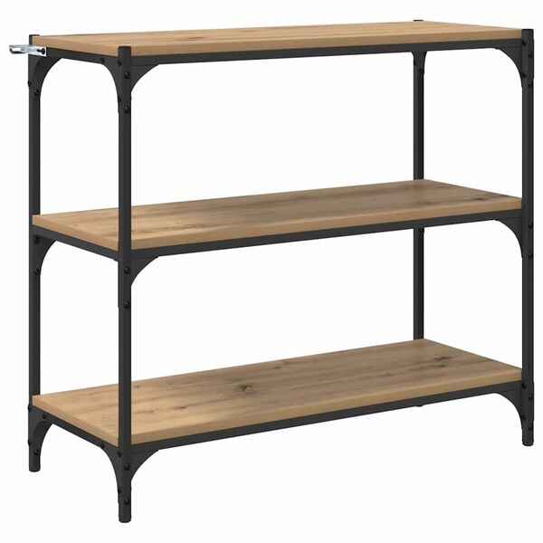 vidaXL K&ouml;nyvespolc Artisan t&ouml;lgy 80 x 33 x 70,5 cm Műszaki fa &eacute;s vas