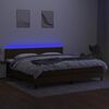 vidaXL barna sz&ouml;vet rug&oacute;s &eacute;s LED-es &aacute;gy matraccal 200x200 cm