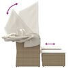vidaXL 2 szem&eacute;lyes b&eacute;zs polyrattan kerti kanap&eacute; baldachinnal/sz&eacute;kkel