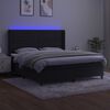 vidaXL fekete b&aacute;rsony rug&oacute;s &eacute;s LED-es &aacute;gy matraccal 160x200 cm