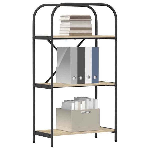 vidaXL K&ouml;nyvespolc Sonoma t&ouml;lgy 60 x 30 x 109 cm Faanyag