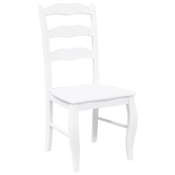 vidaXL 2 db fehér tömörfa gumiból készült étkezőszékek