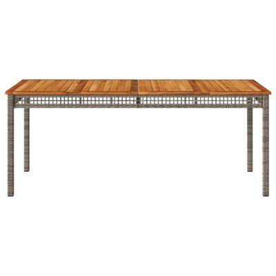 vidaXL szürke polyrattan és akácfa kerti asztal 180 x 90 x 75 cm