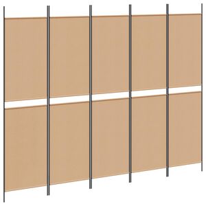 vidaXL 5-paneles szoba elv&aacute;laszt&oacute; B&eacute;zs 250 x 200 cm Sz&ouml;vet