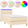vidaXL kr&eacute;msz&iacute;nű sz&ouml;vet rug&oacute;s &eacute;s LED-es &aacute;gy matraccal 90x190 cm