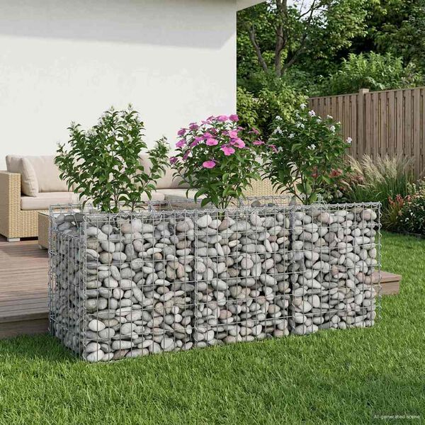 vidaXL Gabion emelt &aacute;gy Ez&uuml;st 150 x 50 x 60 cm Horganyzott ac&eacute;l