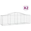 vidaXL 2 db &iacute;ves horganyzott vas gabion kos&aacute;r 200x50x60/80 cm