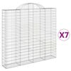 vidaXL 7 db &iacute;ves horganyzott vas gabion kos&aacute;r 200x30x180/200 cm