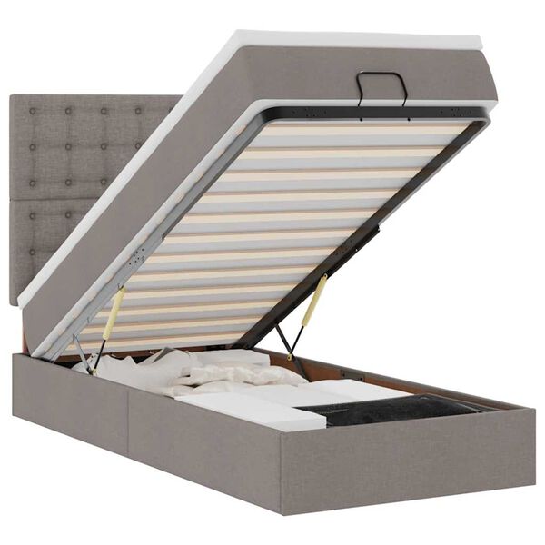 vidaXL t&oacute;psz&iacute;nű sz&ouml;vet ottom&aacute;n &aacute;gy matraccal & LED-ek 90x200 cm