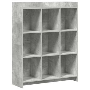 vidaXL K&ouml;nyvszekr&eacute;ny Beton Sz&uuml;rke 87,5 x 30 x 111 cm Szerelt Fa