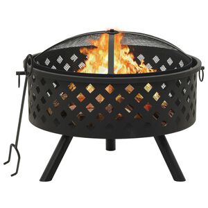 vidaXL XXL ac&eacute;l tűzt&aacute;l piszkavassal 68 cm