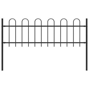 vidaXL fekete hajlított tetejű acélkerítés 1,8 m