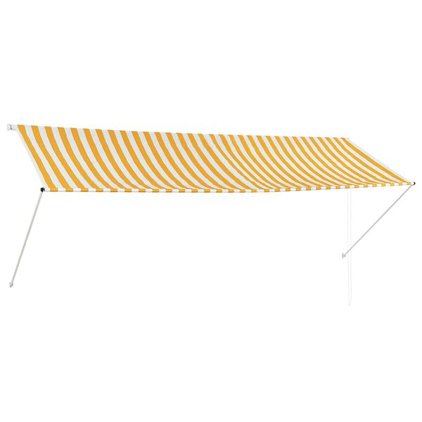 vidaXL feltekerhető s&aacute;rga &eacute;s feh&eacute;r napellenző 350 x 150 cm