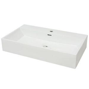 vidaXL Feh&eacute;r ker&aacute;mia mosd&oacute; csaptelep furattal 76x42,5x14,5 cm