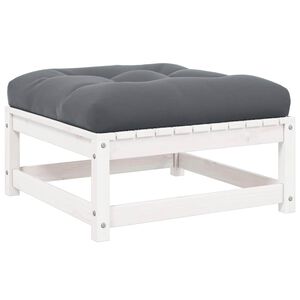 vidaXL feh&eacute;r t&ouml;m&ouml;r fenyőfa kerti l&aacute;bzs&aacute;moly p&aacute;rn&aacute;val