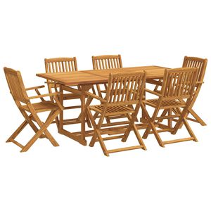 vidaXL 7 r&eacute;szes t&ouml;m&ouml;r ak&aacute;cfa kerti &eacute;tkezőgarnit&uacute;ra 180 x 90 x 75 cm