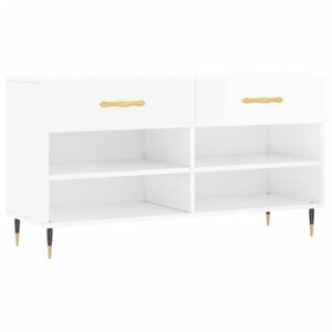 vidaXL magasf&eacute;nyű feh&eacute;r szerelt fa cipőpolc 102x35x55 cm