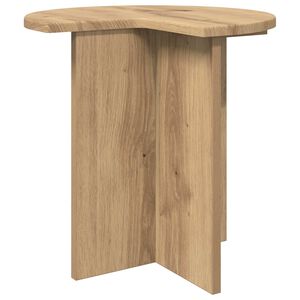 vidaXL Oldal asztal K&eacute;zműves T&ouml;lgy &Oslash; 39 x 38 cm Szerelt Fa