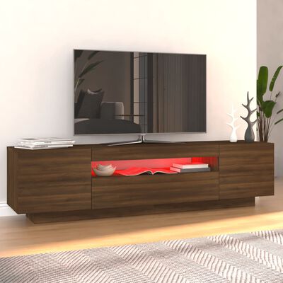 vidaXL barna tölgyszínű TV-szekrény LED-lámpákkal 160x35x40 cm