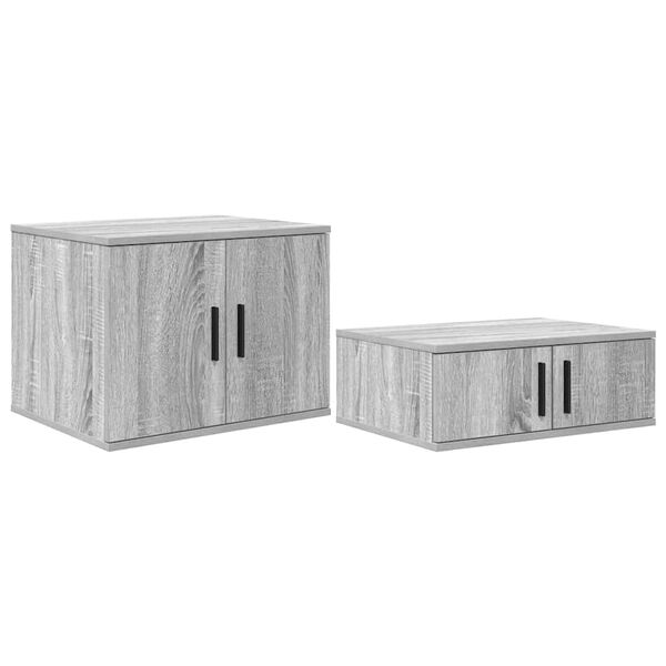 vidaXL Tárolószekrény 2 pcs Szürke Sonoma 127 x 41 x 40 cm Faanyag
